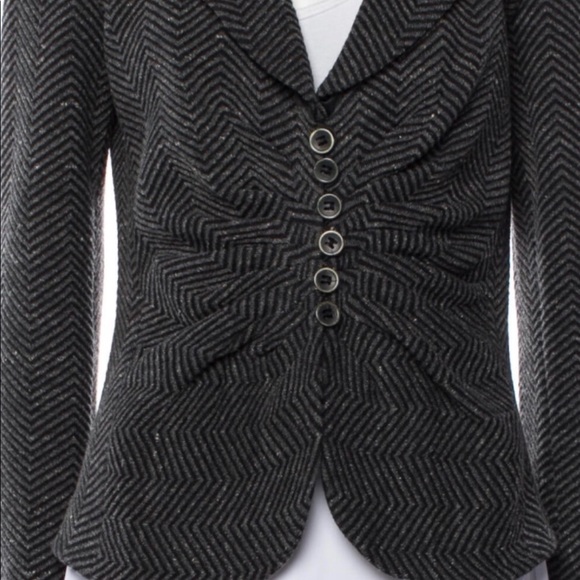 Armani Collezioni Printed Grey Wool Evening Jacket - Picture 2 of 8